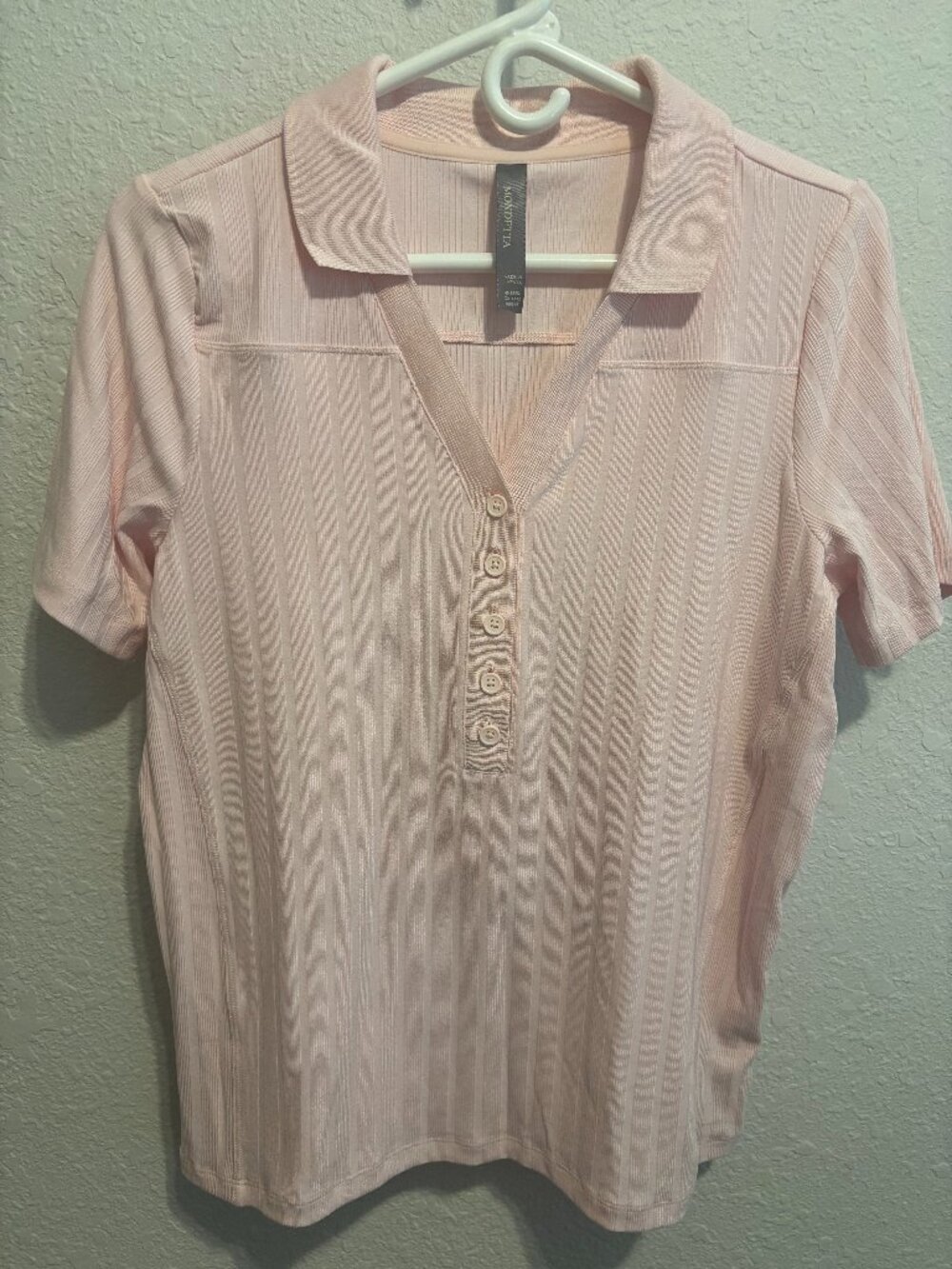 Mondetta Polo Shirt - Size Large Women's Pink Collared Shirt